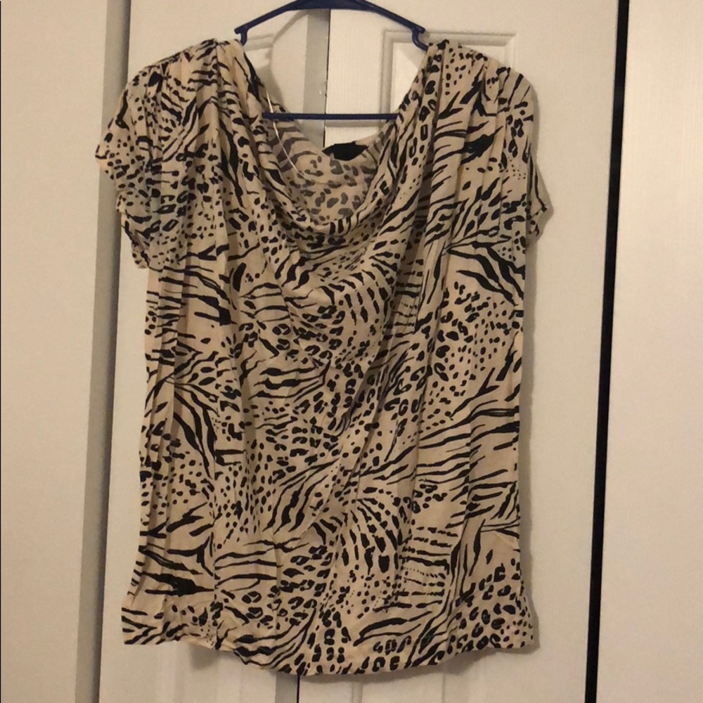 H&M Animal Print Cow Neck Shirt